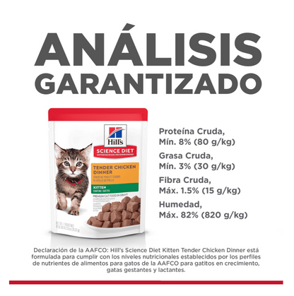 Hills Kitten Tender Chicken Dinner Pouch - Alimento Húmedo para Gatos