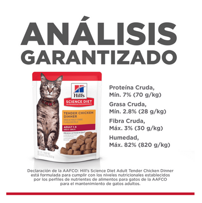 Hills Adult Tender Chicken Dinner Pouch - Alimento Húmedo para Gatos