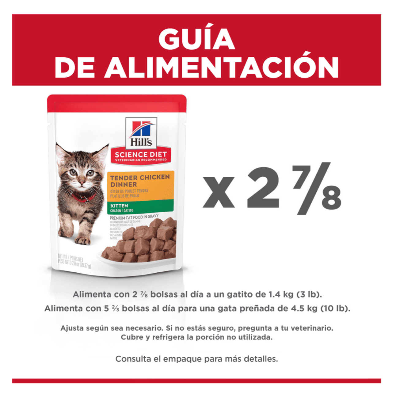 Hills Kitten Tender Chicken Dinner Pouch - Alimento Húmedo para Gatos