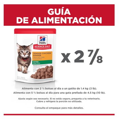 Hills Kitten Tender Chicken Dinner Pouch - Alimento Húmedo para Gatos