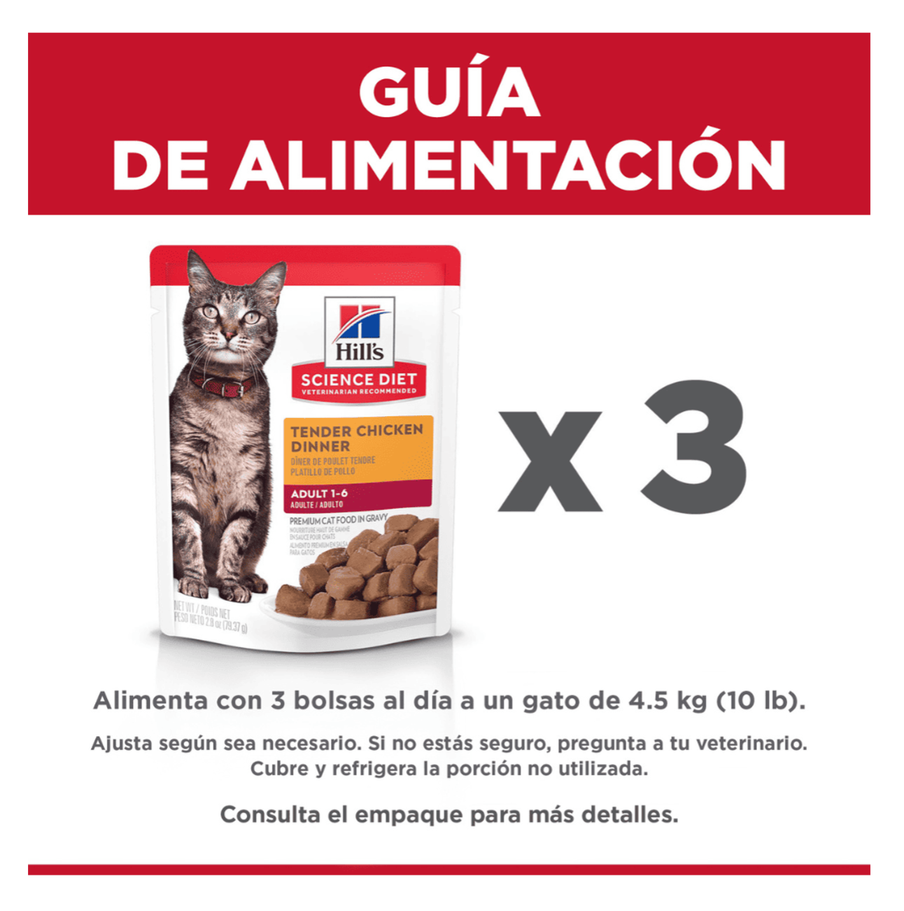 Hills Adult Tender Chicken Dinner Pouch - Alimento Húmedo para Gatos