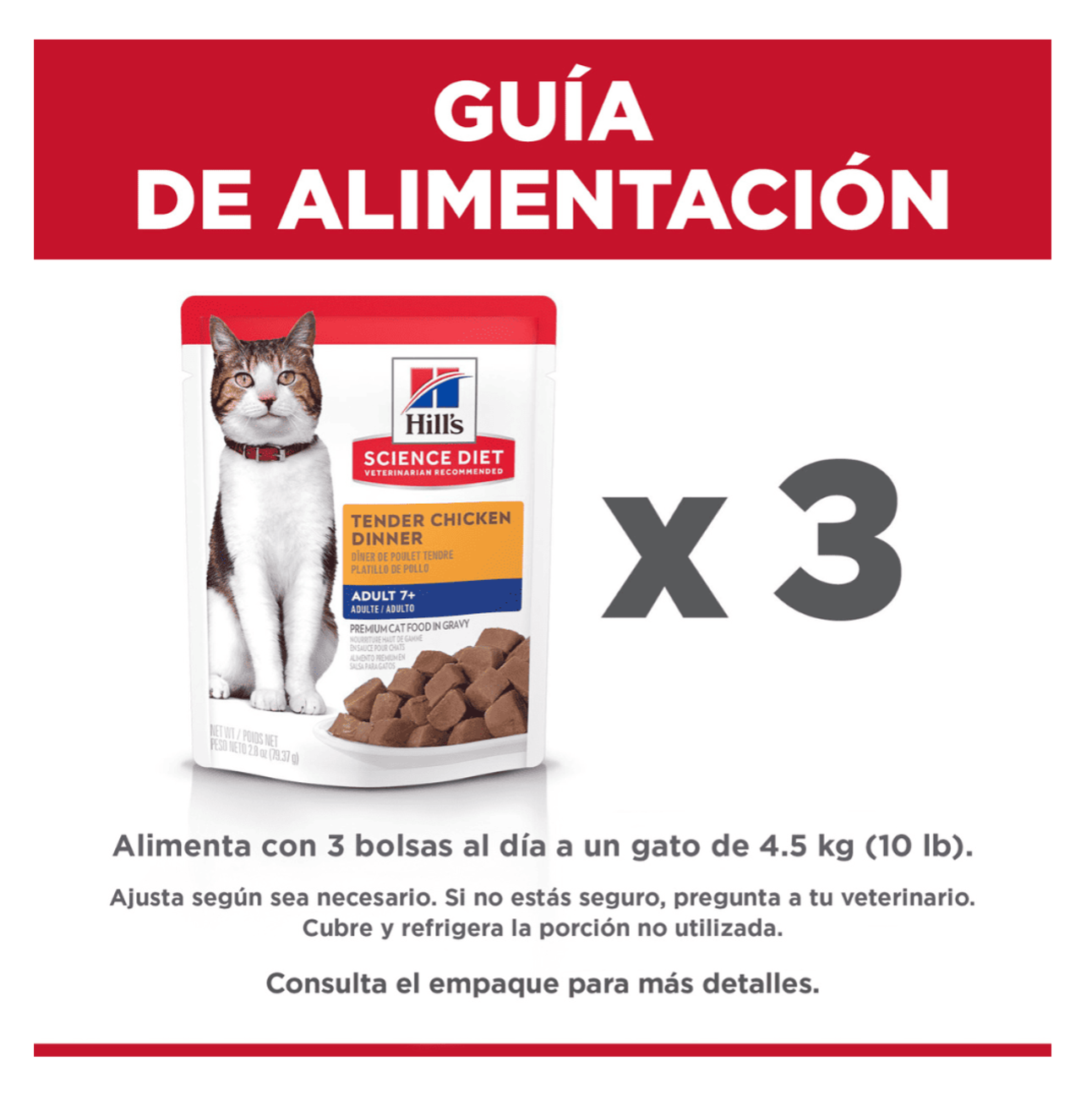 Hills Senior 7+ Tender Chicken Dinner Pouch - Alimento Húmedo para Gatos