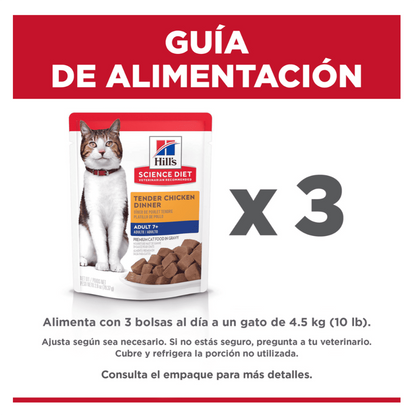 Hills Senior 7+ Tender Chicken Dinner Pouch - Alimento Húmedo para Gatos
