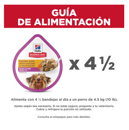 Hills Adult Small and Mini Chicken Tray - Alimento Húmedo para Perros