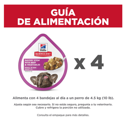 Hills Adult Small and Mini Beef Tray - Alimento Húmedo para Perros