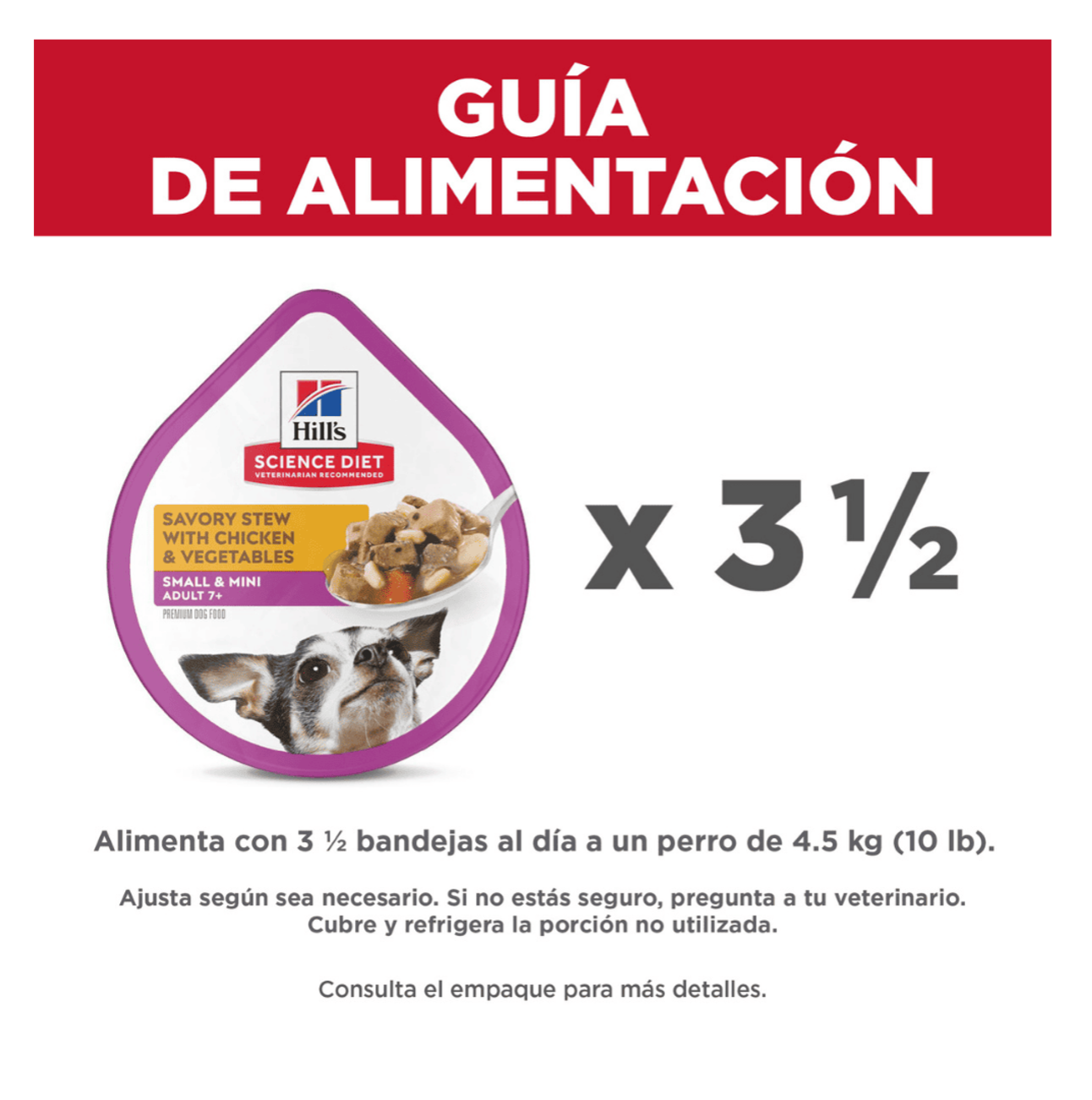 Hills Adult 7+ Small and Mini Chicken Tray - Alimento Húmedo para Perros