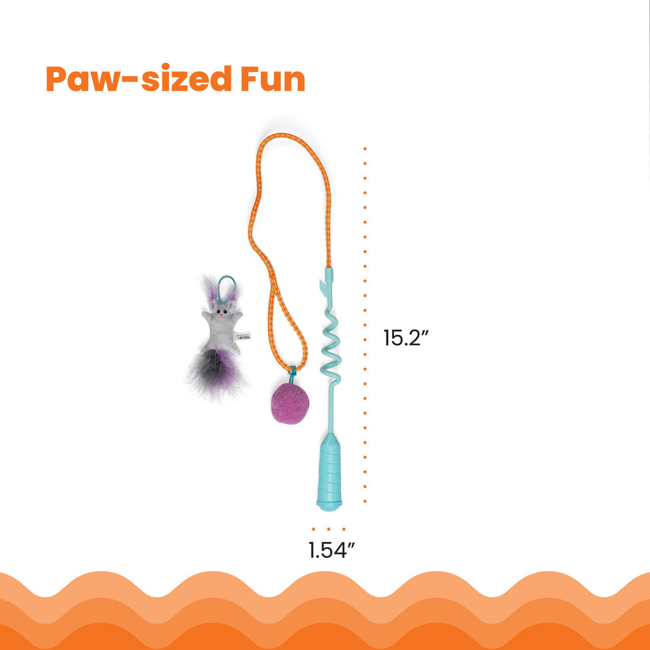 Catstages Cat-apult Spring Wand Cat Teaser Wand - Juguetes para Gatos