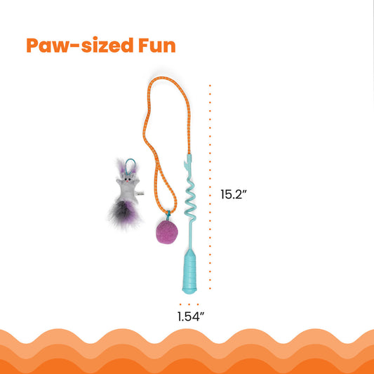 Catstages Cat-apult Spring Wand Cat Teaser Wand - Juguetes para Gatos