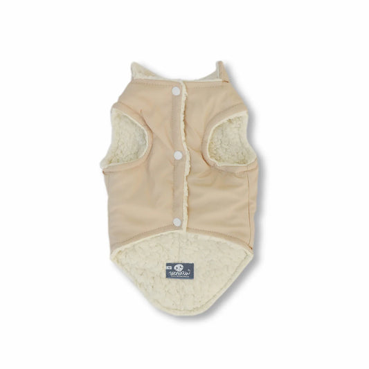 Chaleco Beige Doble Faz Borrego Marfil Wawaw - Chaleco deportivo para perros y gatos