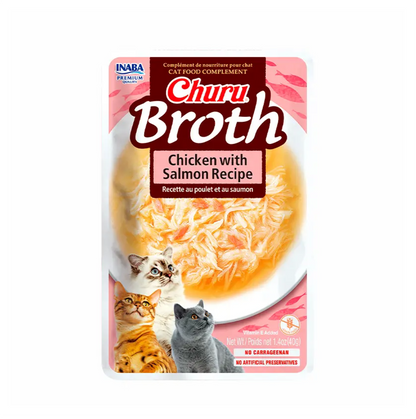 Churu Cat Broth Pollo con Salmón - Alimento Húmedo para Gatos