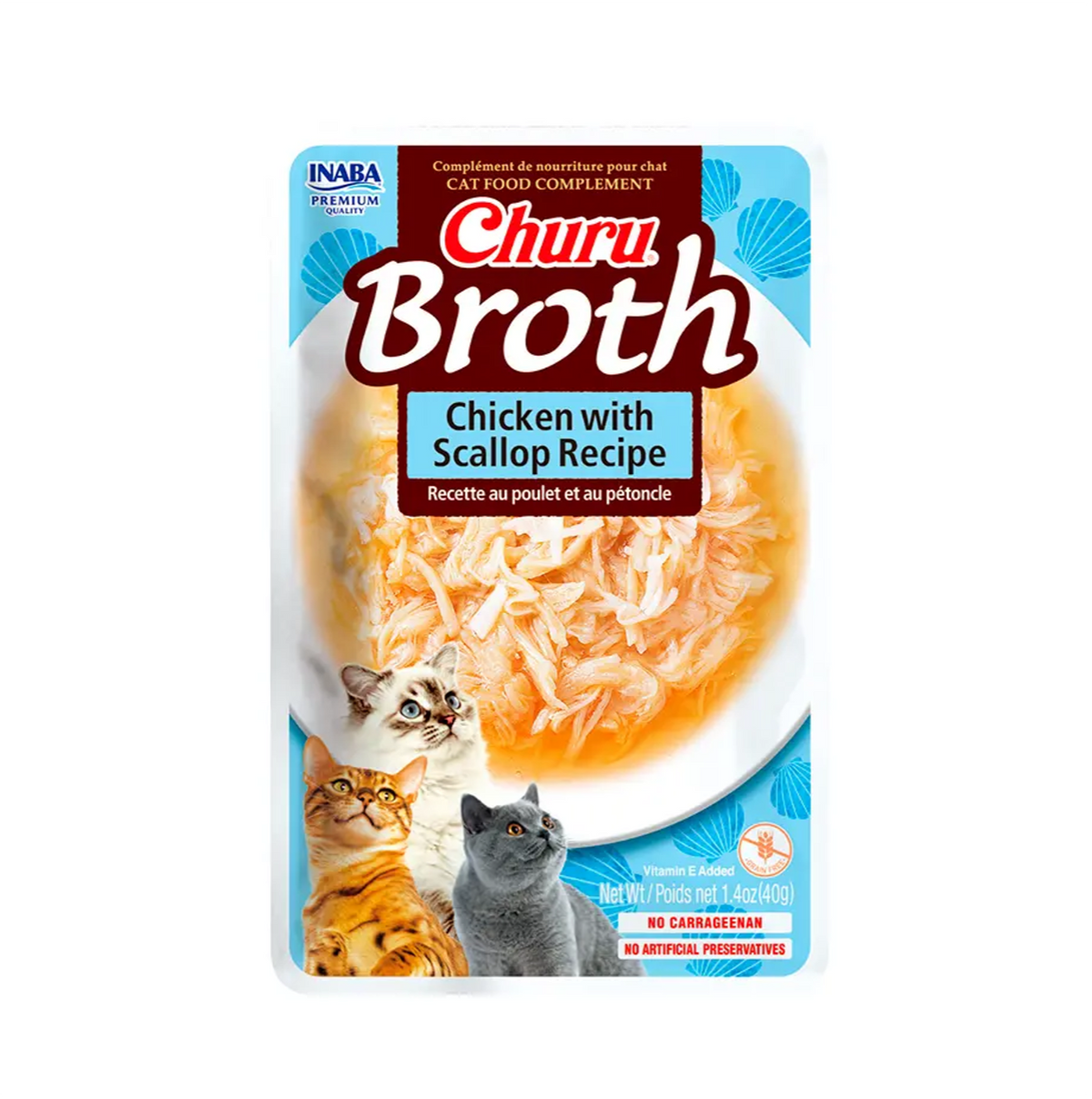 Churu Cat Broth Pollo con Vieiras - Alimento Húmedo para Gatos