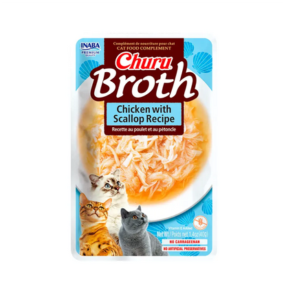 Churu Cat Broth Pollo con Vieiras - Alimento Húmedo para Gatos