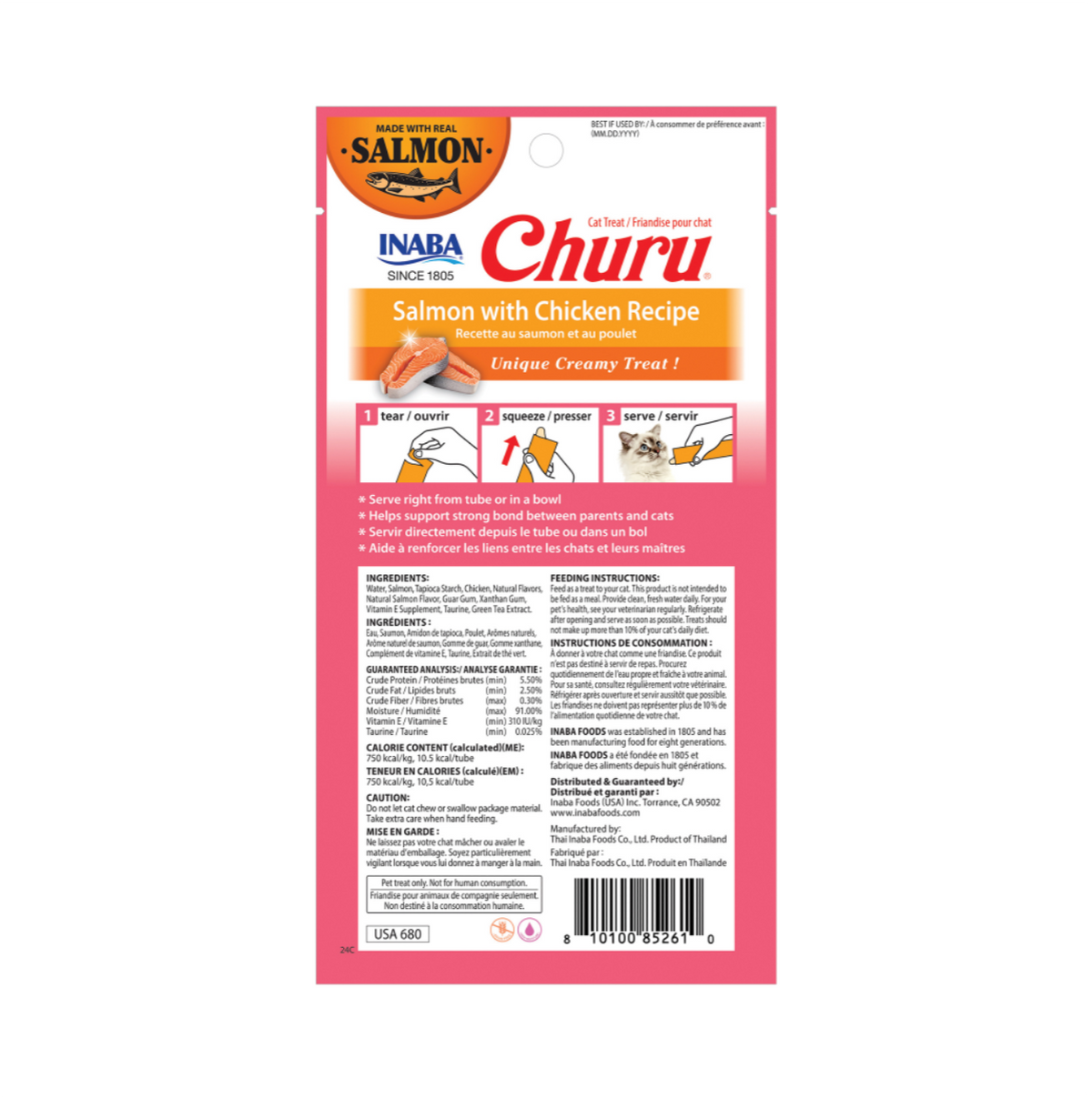 Churu Cat Salmon with Chicken Recipe - Snacks para Gato