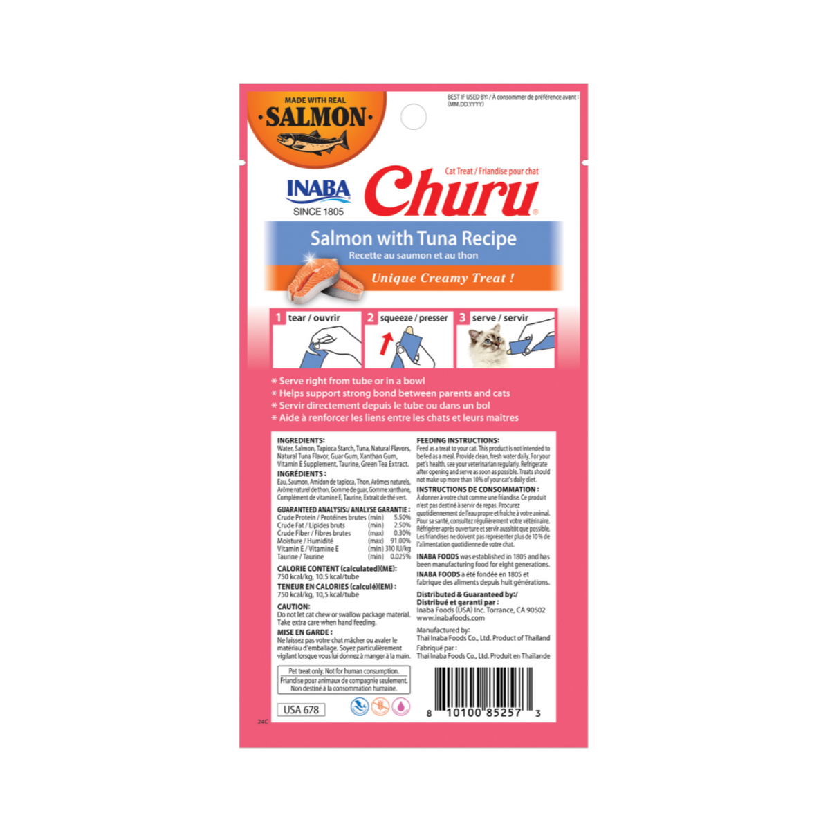 Churu Cat Salmon with Tuna Recipe - Snacks para Gatos