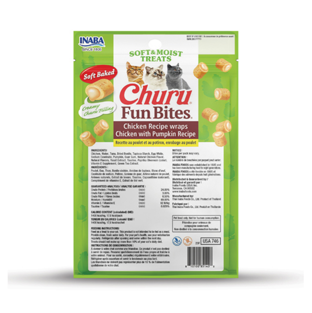 Churu Fun Bites Cat Chicken with Pumpkin Recipe - Snacks para Gatos