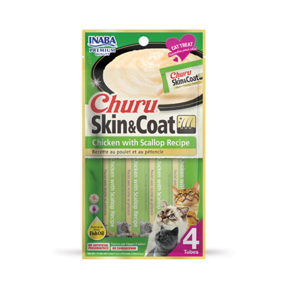 Churu Skin and Coat Chicken with Scallop Recipe - Snacks para Gatos