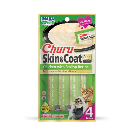 Churu Skin and Coat Chicken with Scallop Recipe - Snacks para Gatos