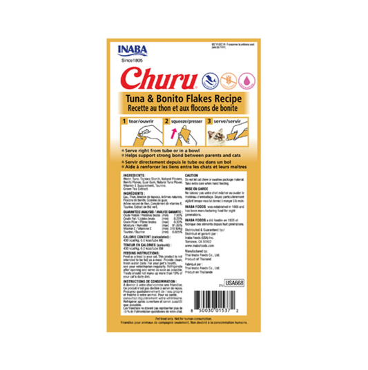 Churu Tuna with Bonito Flakes - Snacks para Gatos
