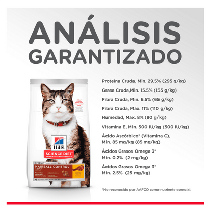 Hills Science Diet Adult Hairball Control - Alimento para Gatos