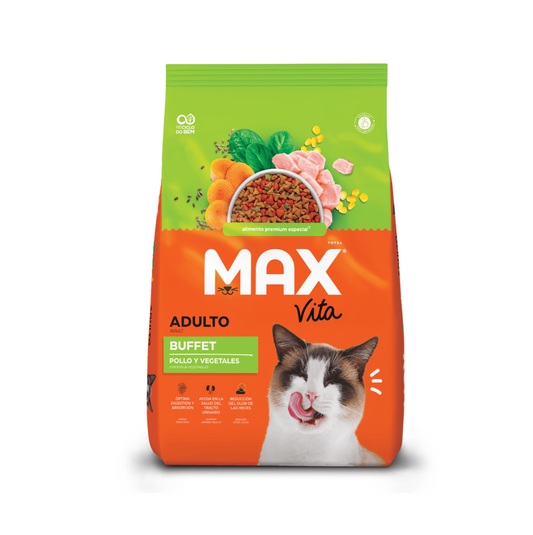 Max Vita Gato Adulto Buffet Pollo y Vegetales - Alimento para Gatos