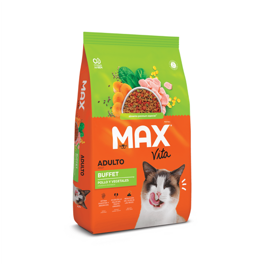 Max Vita Gato Adulto Buffet Pollo y Vegetales - Alimento para Gatos