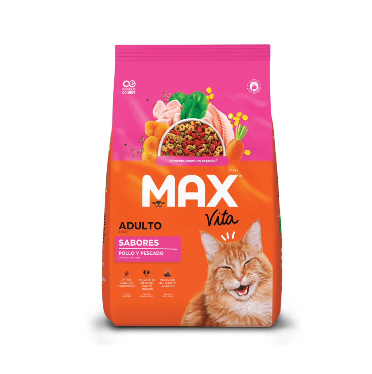 Max Vita Adultos Sabores Pollo y Pescado - Alimento para Gatos