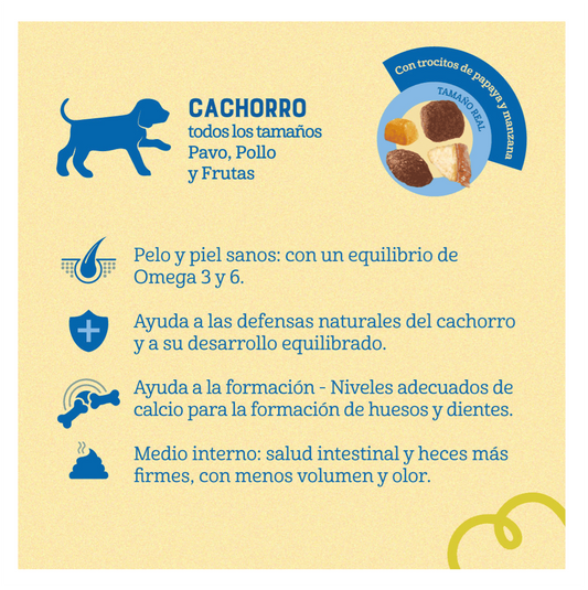 Naturalis Cachorros Pavo, Pollo y Frutas - Alimento para Perros