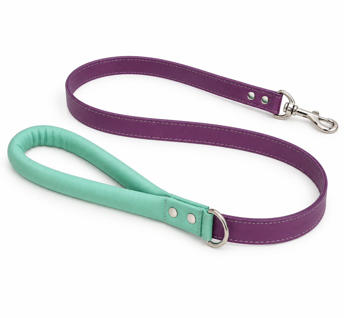 Correa Cuero Morado/Turquesa - Correas para Perros