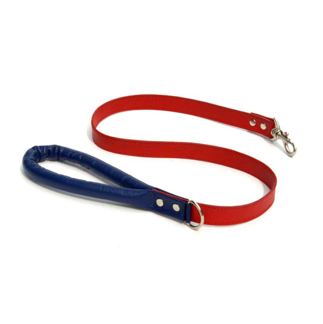 Correa Cuero Rojo/Azul Oscuro - Correas para Perros