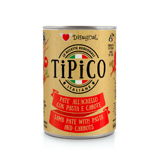 Disugual Tipico Dog Cordero con Pasta y Zanahoria - Alimento Húmedo para Perros