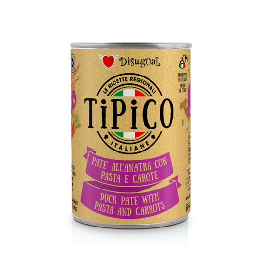 Disugual Tipico Dog Pato con Pasta y Zanahoria - Alimento para Perro