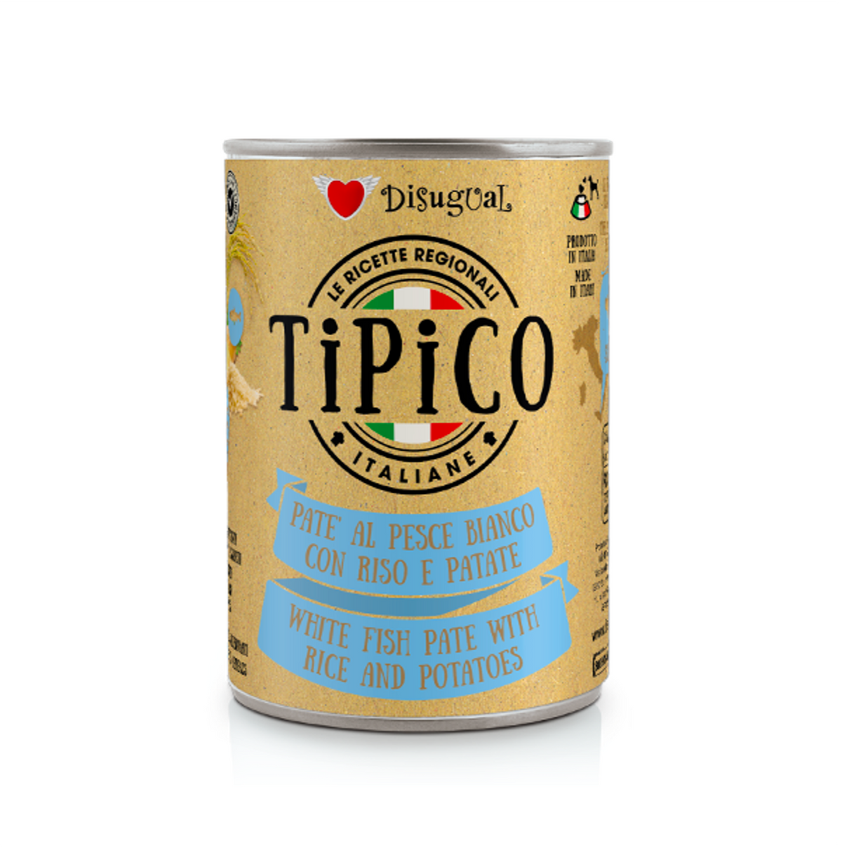 Disugual Tipico Pescado Blanco con Arroz y Papas - Alimento para Perro