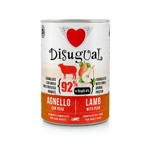 Disugual Dog Adult Fruit Cordero y Pera - Alimento Húmedo para Perros