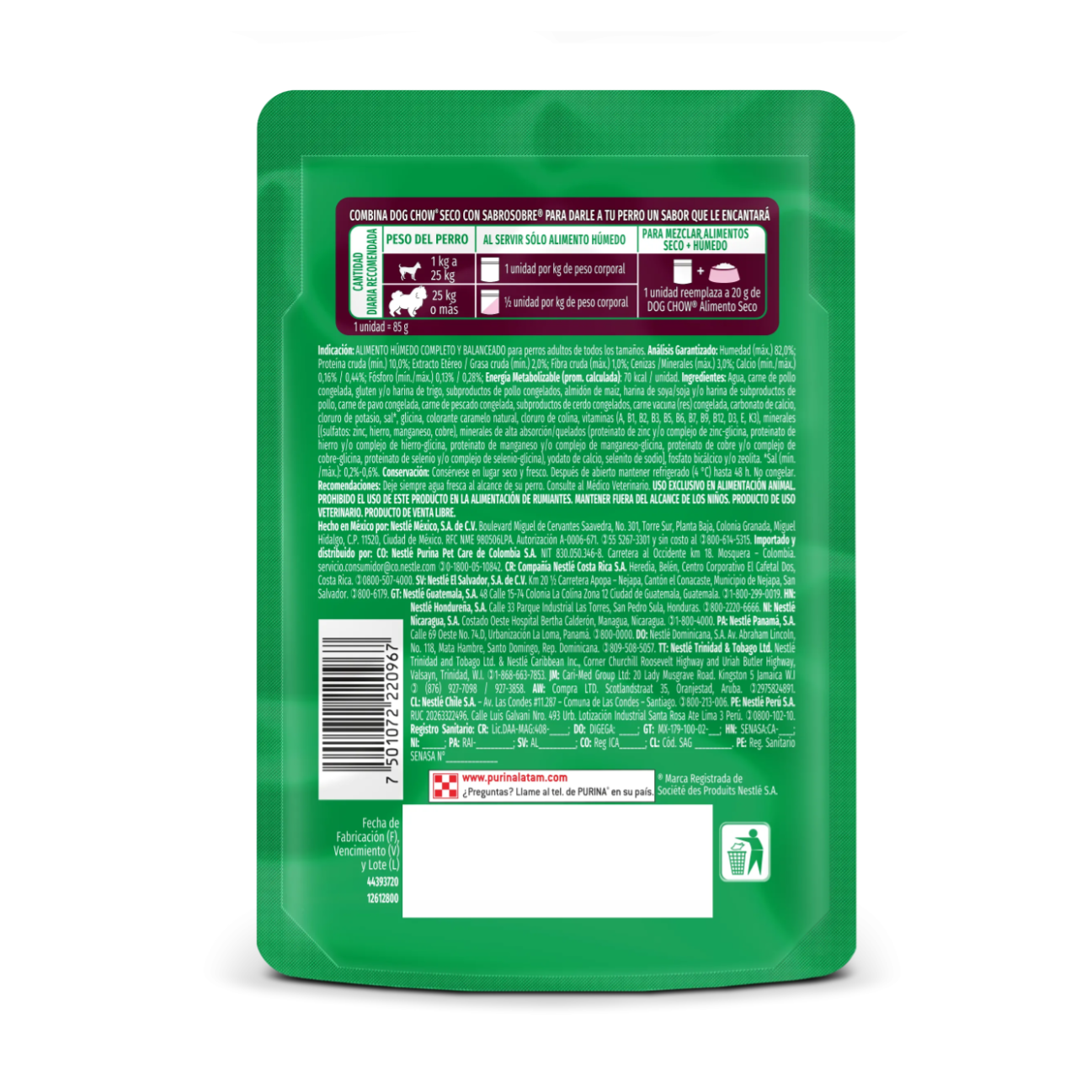 Dog Chow Pouch Adulto Multiproteínas - Alimento Húmedo para Perros