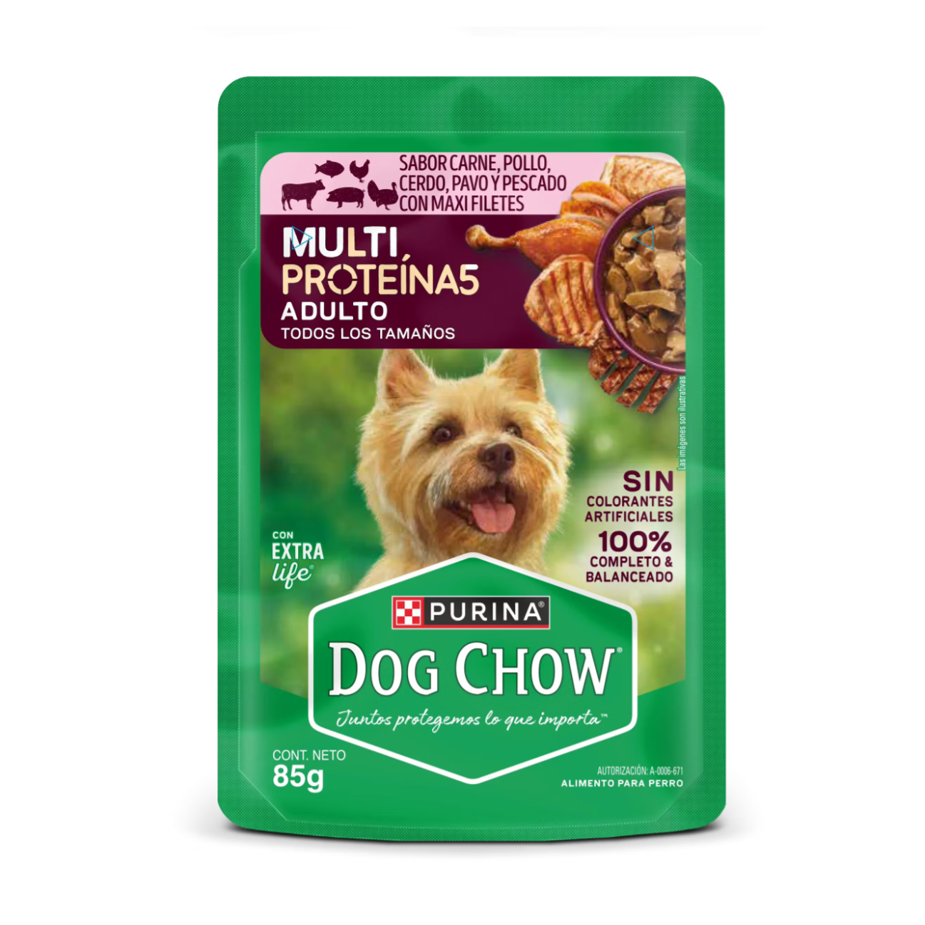 Dog Chow Pouch Adulto Multiproteínas - Alimento Húmedo para Perros
