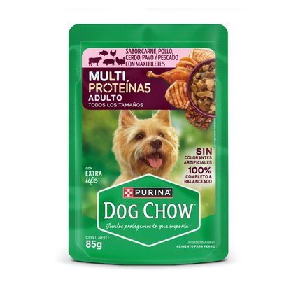 Dog Chow Pouch Adulto Multiproteínas - Alimento Húmedo para Perros