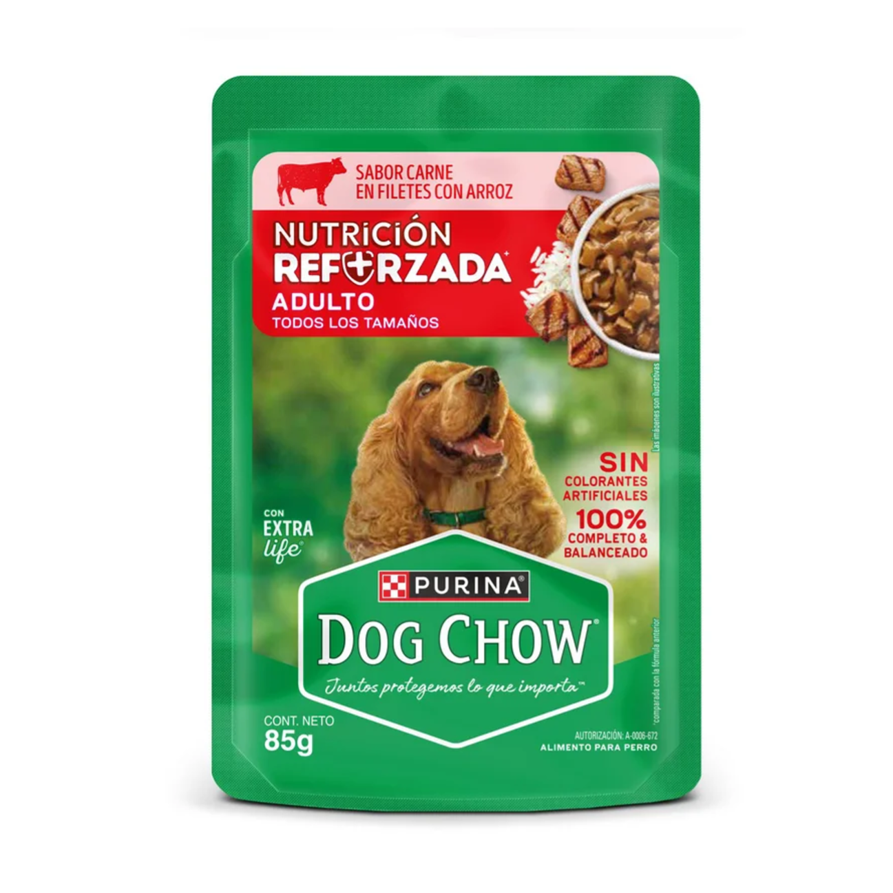 Dog Chow Pouch Adultos Carne - Alimento Húmedo para Perros