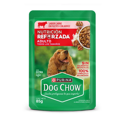 Dog Chow Pouch Adultos Carne - Alimento Húmedo para Perros