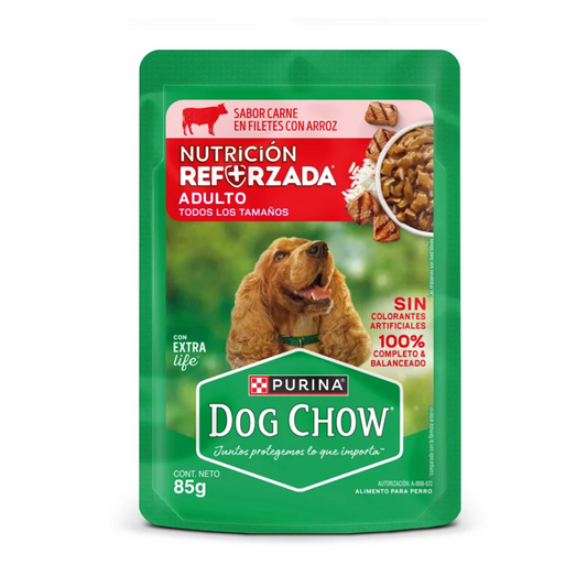 Dog Chow Pouch Adultos Carne - Alimento Húmedo para Perros