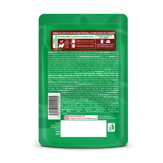 Dog Chow Pouch Adultos Cordero - Alimento Húmedo para Perros