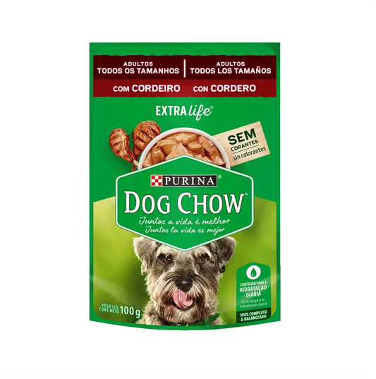 Dog Chow Pouch Adultos Cordero - Alimento Húmedo para Perros