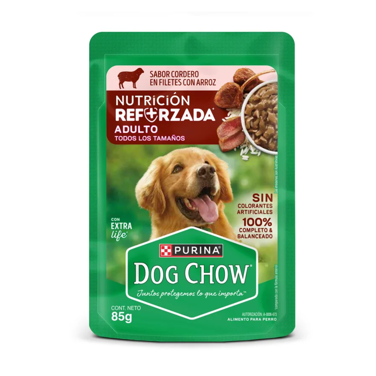 Dog Chow Pouch Adultos Cordero - Alimento Húmedo para Perros