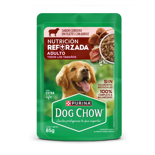 Dog Chow Pouch Adultos Cordero - Alimento Húmedo para Perros