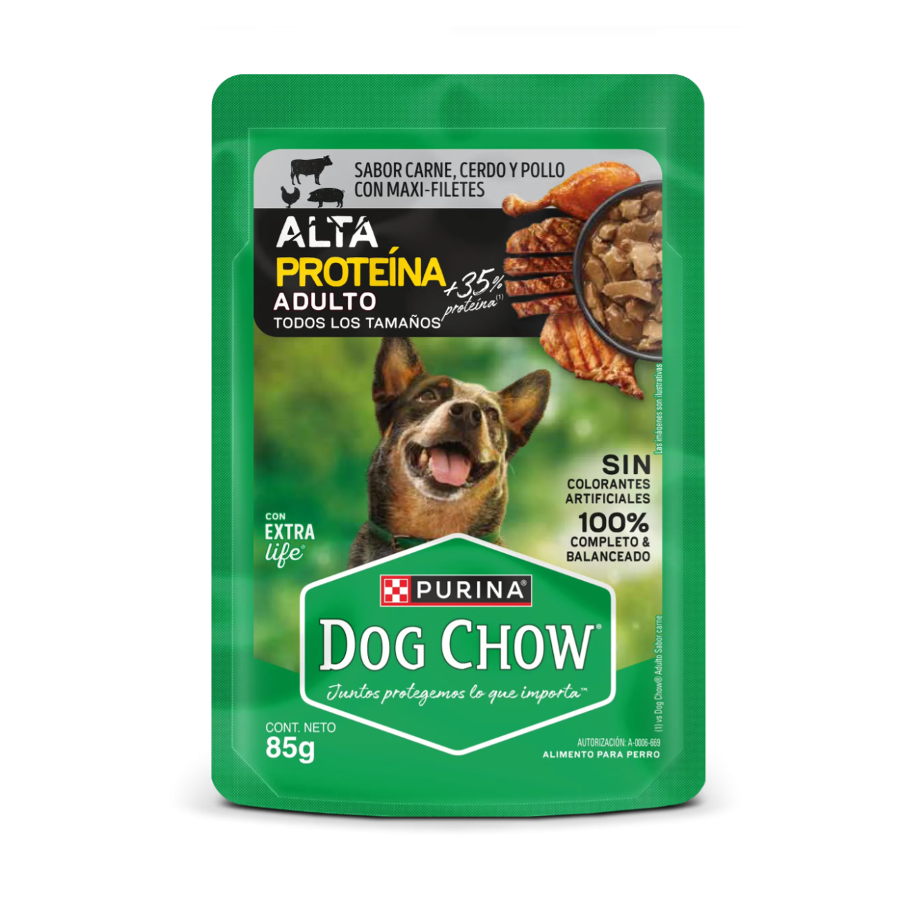 Dog Chow Pouch Alta Proteína - Alimento Húmedo para Perros