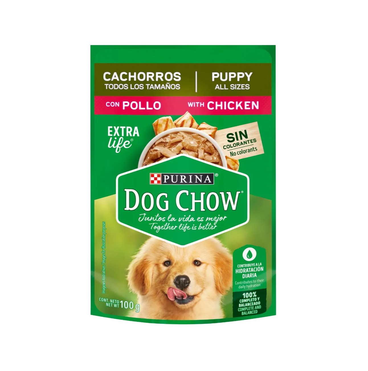 Dog Chow Pouch Cachorros Pollo - Alimento Húmedo para Perros