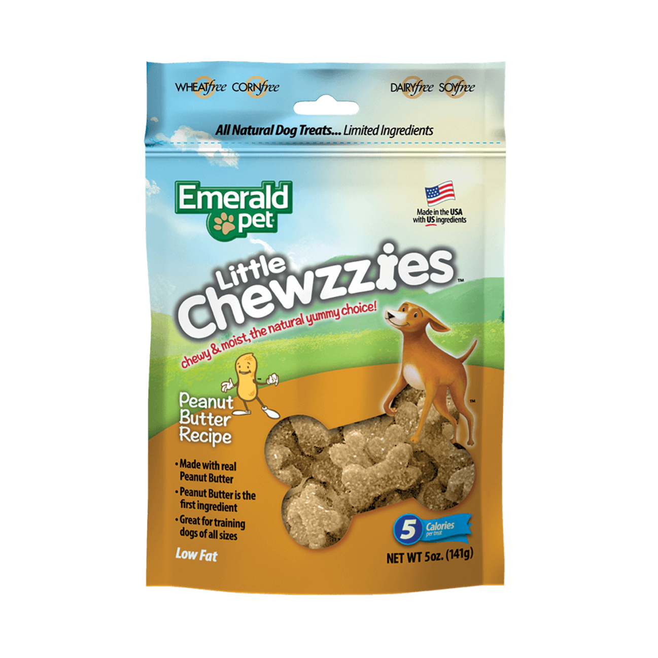 Emerald Pet Snack Little Chewzzies Peanut Butter - Snacks para Perros