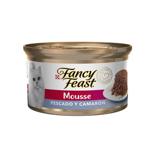 Fancy Feast Mousse Pescado y Camarón - Alimento Húmedo para Gatos