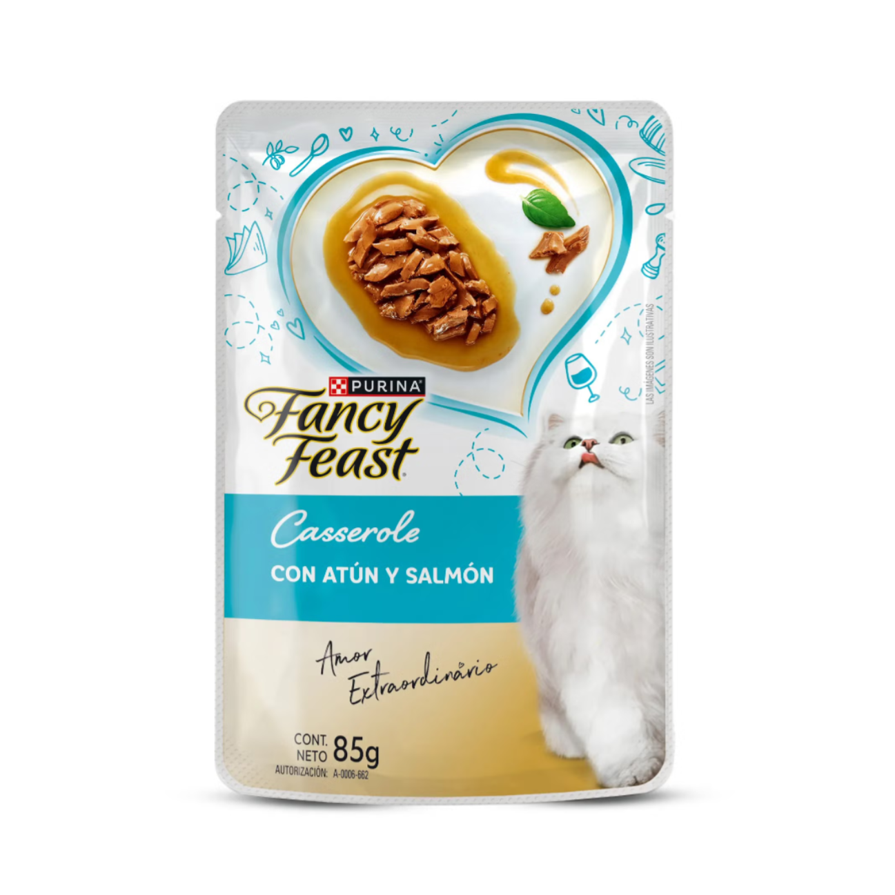 Fancy Feast Pouch Casserole Atún y Salmón - Alimento Húmedo para Gatos