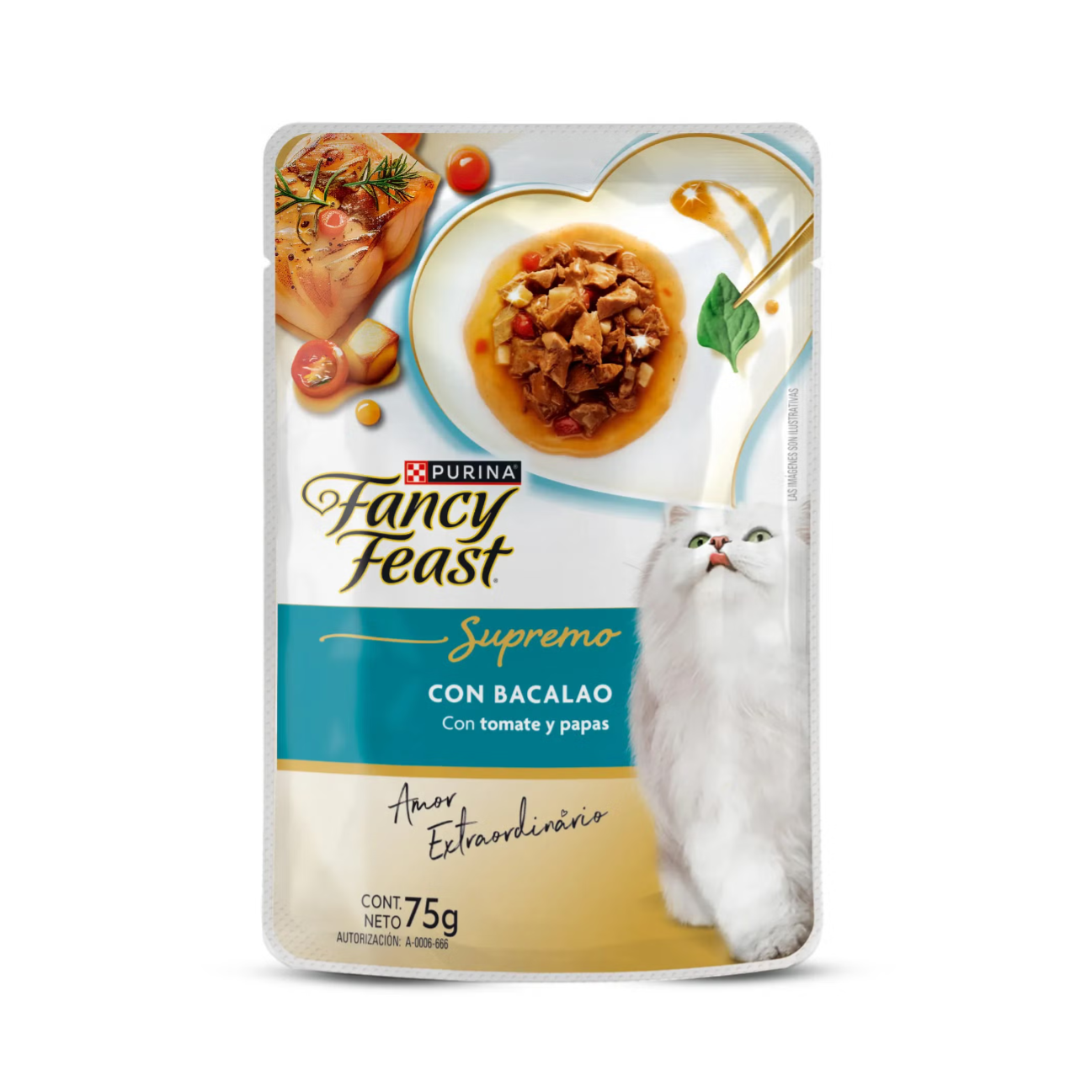 Fancy Feast Pouch Supremo con Bacalao - Alimento Húmedo para Gatos