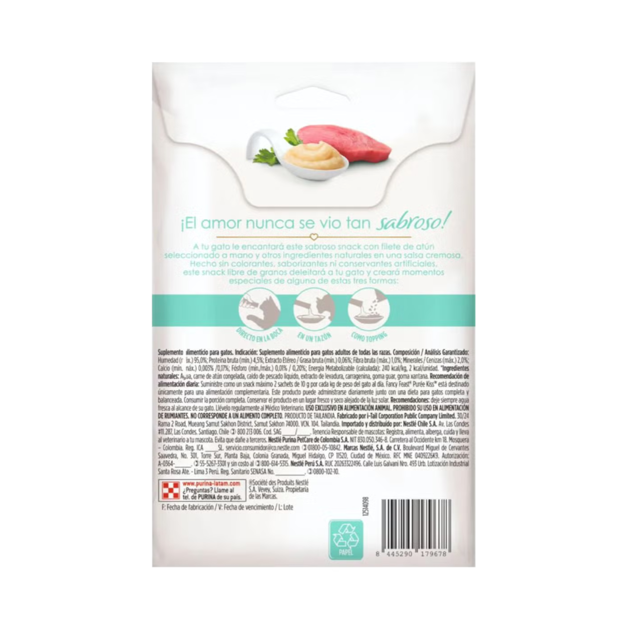 Fancy Feast Purée Kiss Atún - Snacks para Gatos